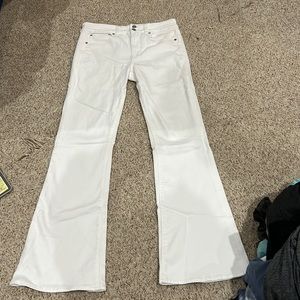 White flare jeans